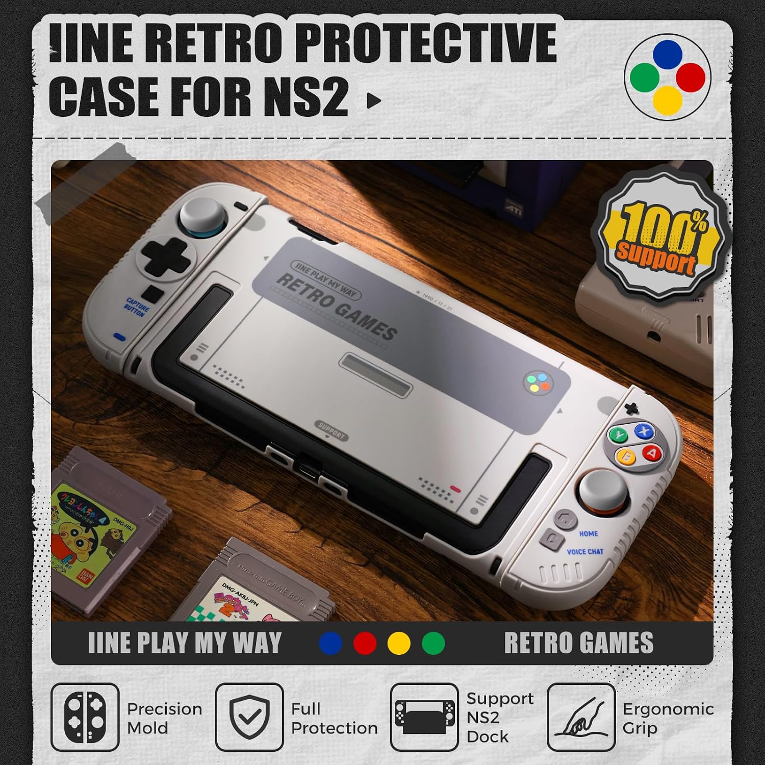 IINE Retro SFC Themed Full Bod - Gaming Console Buttons review and price